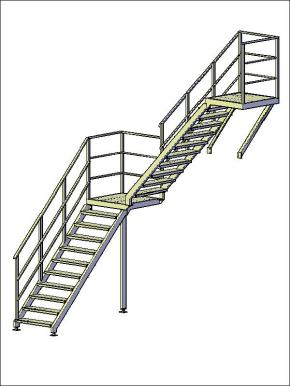 Эвакуационная двухмаршевая лестница